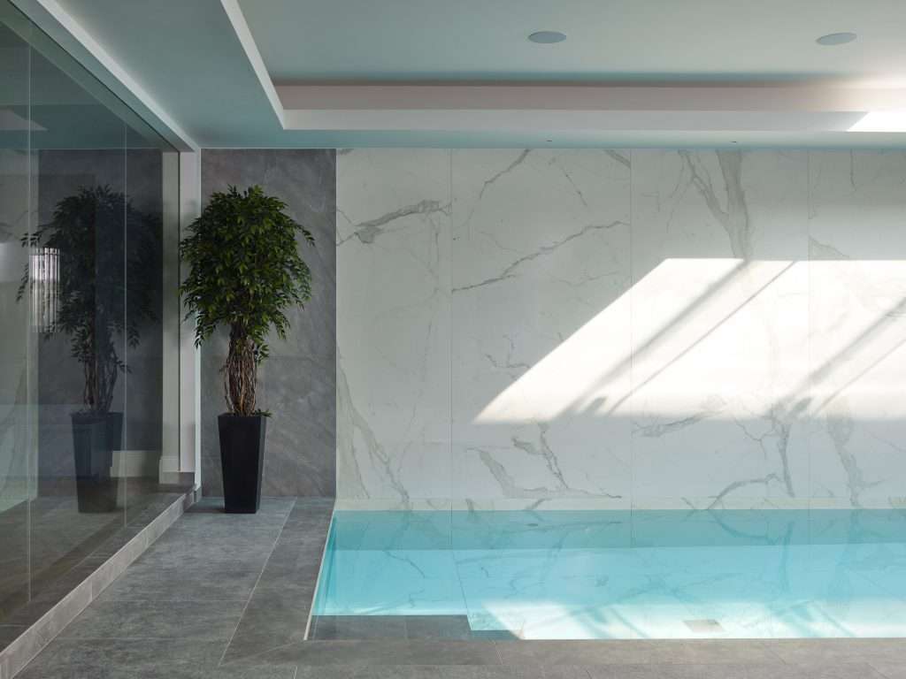 Newton luxury basement waterproofing with pool