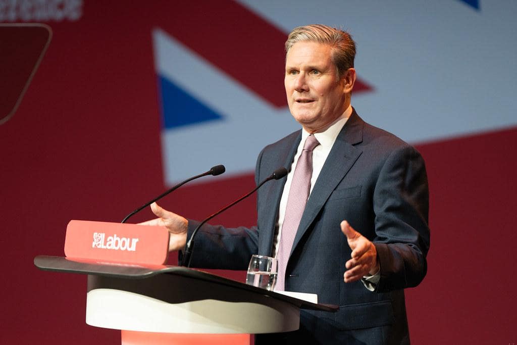 Keir Starmer, Leader of the Labour Party, speaks at the Annual Labour Party Conference in Liverpool. Picture date: Saturday October 07, 2023
