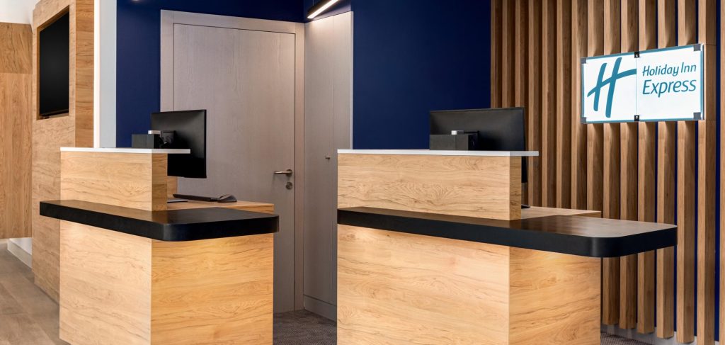 Holiday Inn - Reception Desks - Velstone Solid Surface