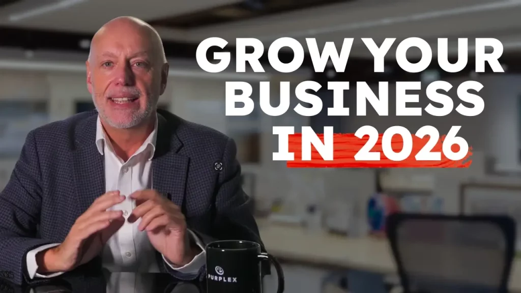 Andrew Scott presenting a business growth webinar for 2026