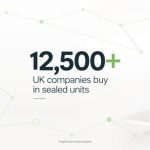 Graphic showing 12,500+ UK companies buy in sealed units, beside a cross-section of an insulated glass unit